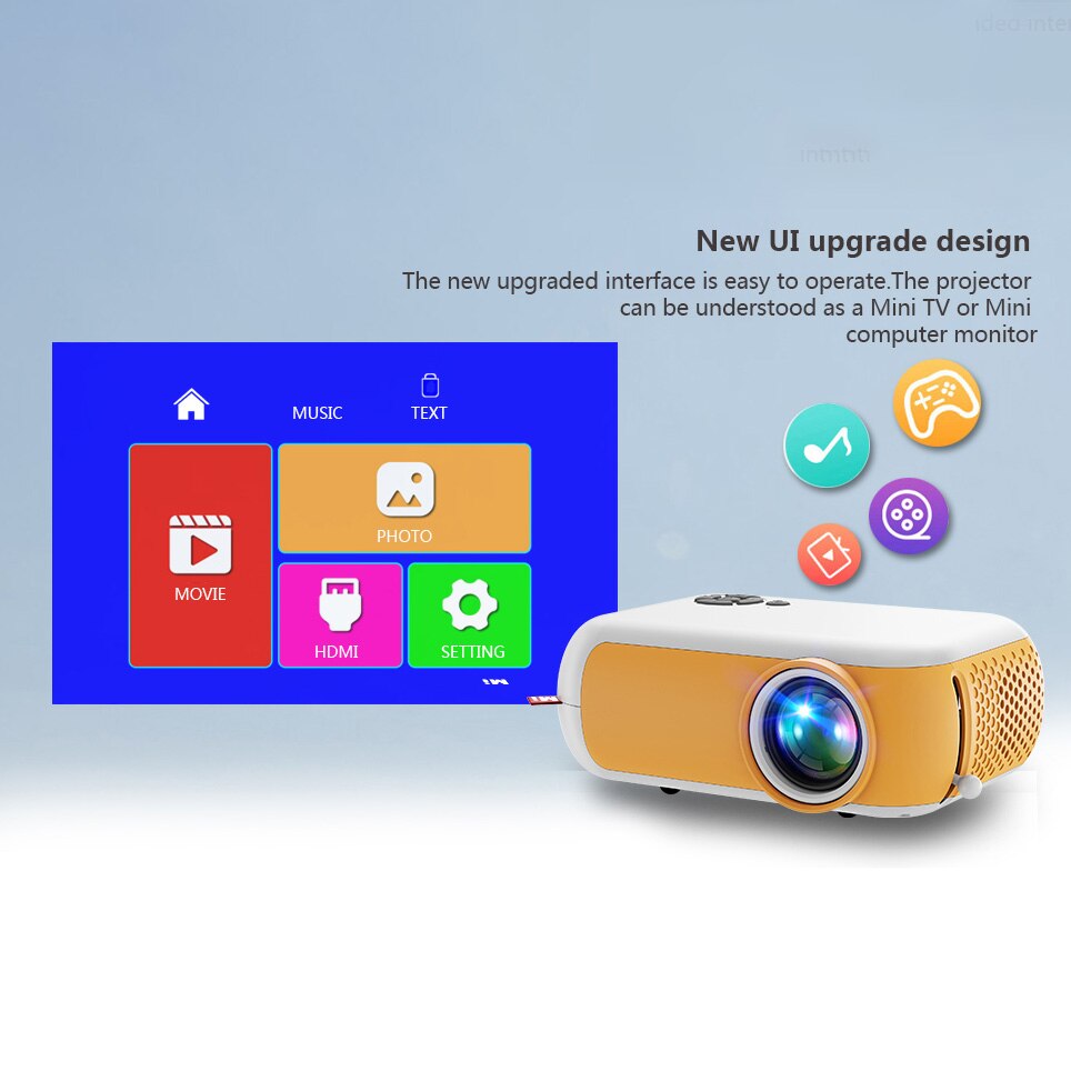 MINI Projector for Home Theater Travel TV 480x360 Pixels 1080P Protable cell projector HDMI-Compatible USB Audio Video Beamer