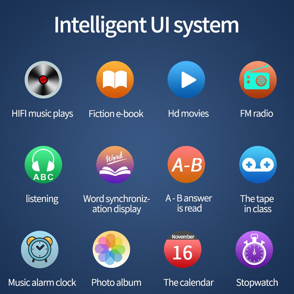 Music Displayer 2.4inch 16gb Tft Screen Electric Reader Bluetooth 4.2 Portable Voice Recorder Big Screen Portable