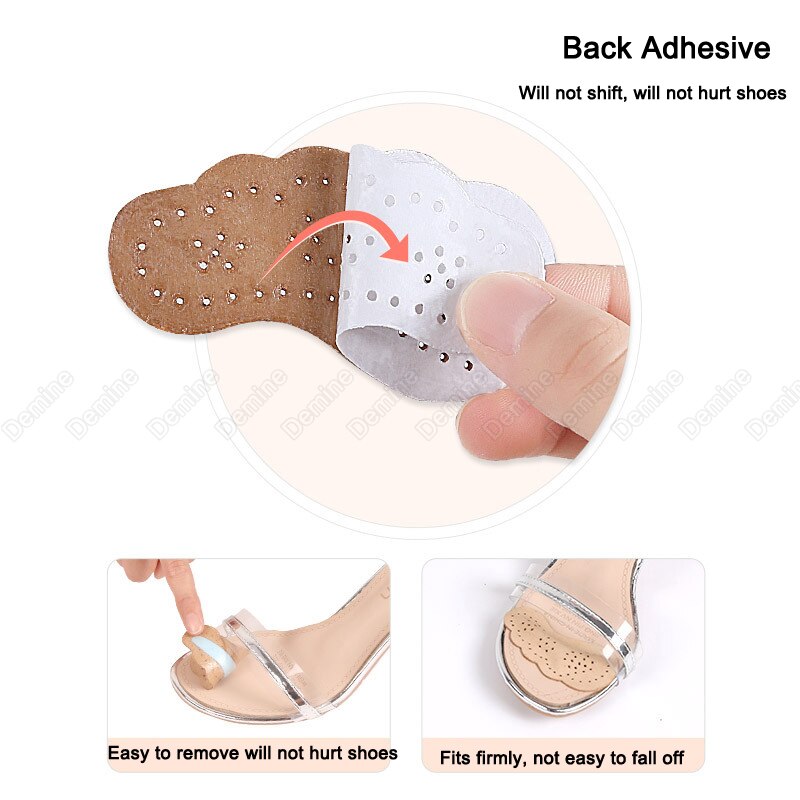 Almohadillas para el antepié para mujer, sandalias, accesorios de tacones altos, antideslizantes, plantillas de Gel de pegatinas, almohadillas para los pies, 3 pares