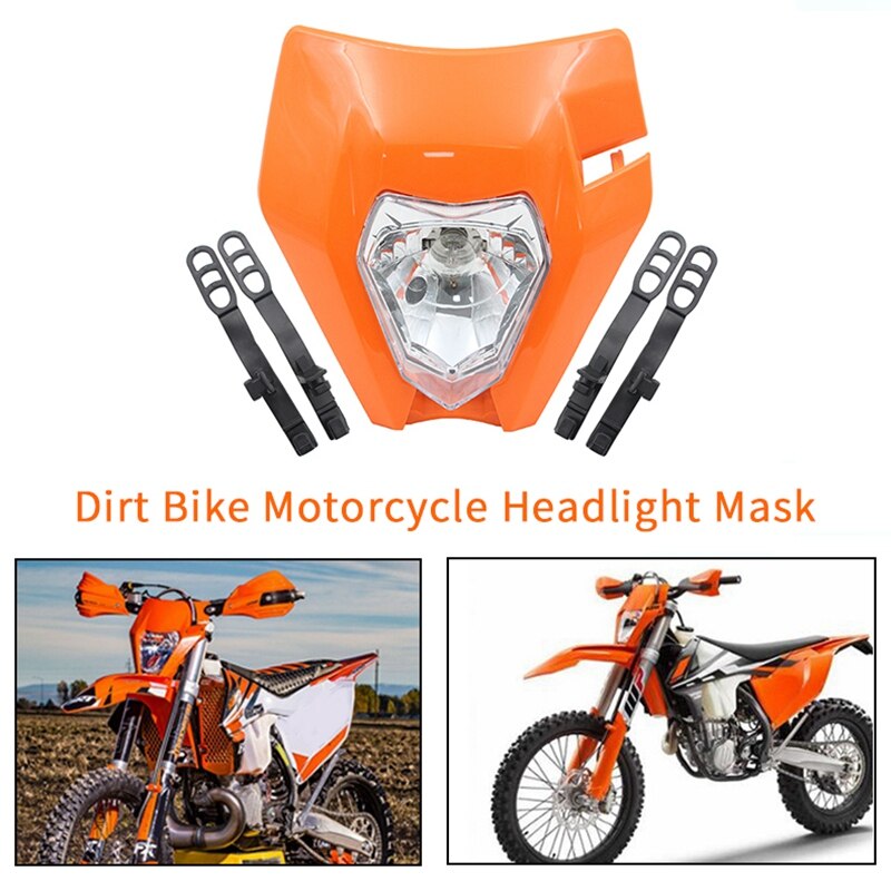 Moto phare lampe hors route phare masque pour KTM 125 150 250 300 350 450 500 EXC XCW EXC-F Orange: Default Title