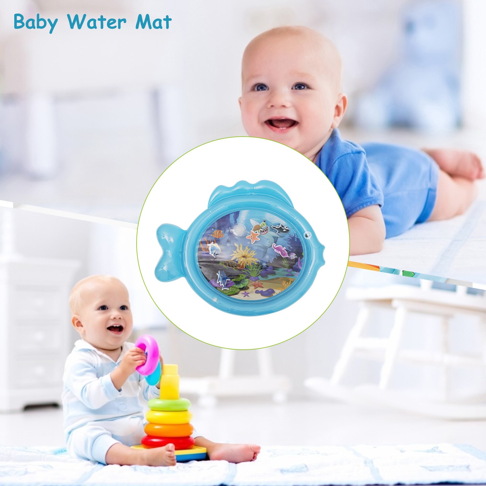 Baby Opblaasbaar Speelgoed, Baby Kruipen Mat, Opblaasbare Duurzaam Water Kussen, Leuke Baby Groei Water Kussen Speelgoed