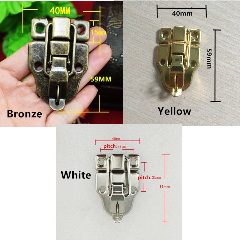 Vintage Lock Antieke Metalen Sieraden Borst Geschenkdoos Koffer Case Gespen Toggle Hasp Klink Catch Sluiting Meubels Hardware
