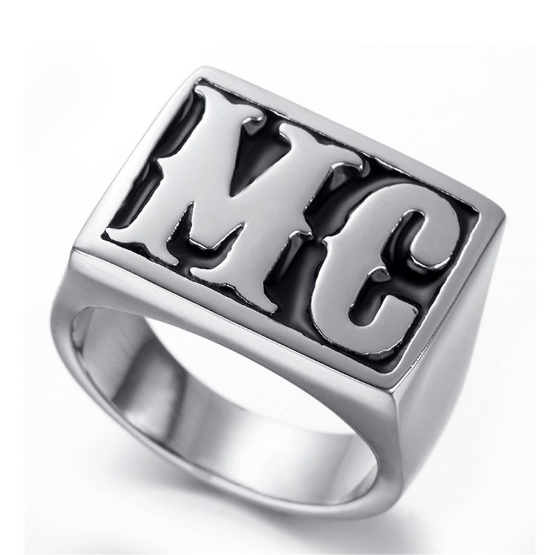 Trend Hip-Hop Stijl Mannelijke Ring Letters Mc Vorm Heren Rvs Ringen Dragen Accessoires Voor Feesten En Wedstrijden: 9