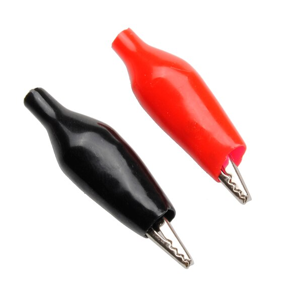 For Electric Test 12Pcs Red Black Insulation Boot Metal Alligator Clips Accessories Universal Small Spring clip Crocodile Clips