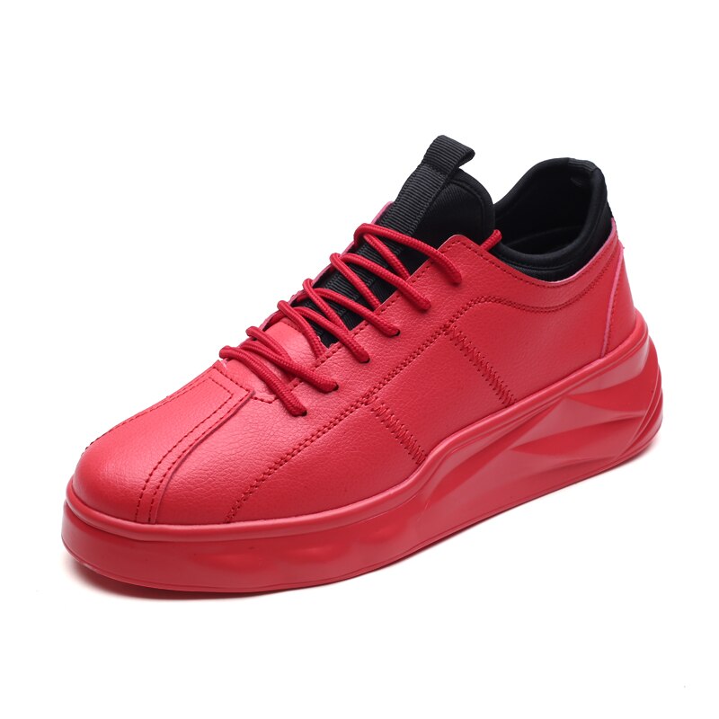 2020 mænd fritidssko sommer tenis hvide sneakers mænd læder mandlige sko voksen gang sapato masculino ayakkab erkekler krasovki: Rød / 10