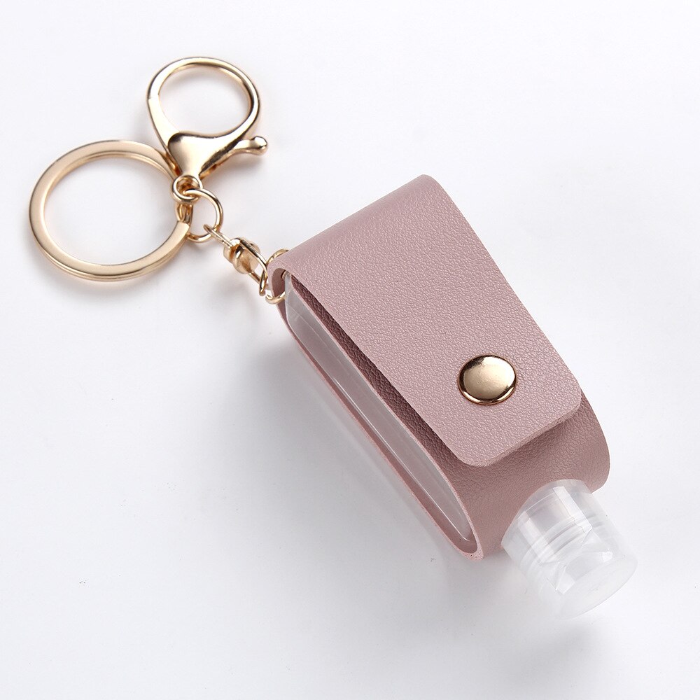 1PC Mini Empty Portable Hand Bottle Keychain Holder Reusable Bottle Hand Washing Gel Storage Bottle with Keychain: Pink