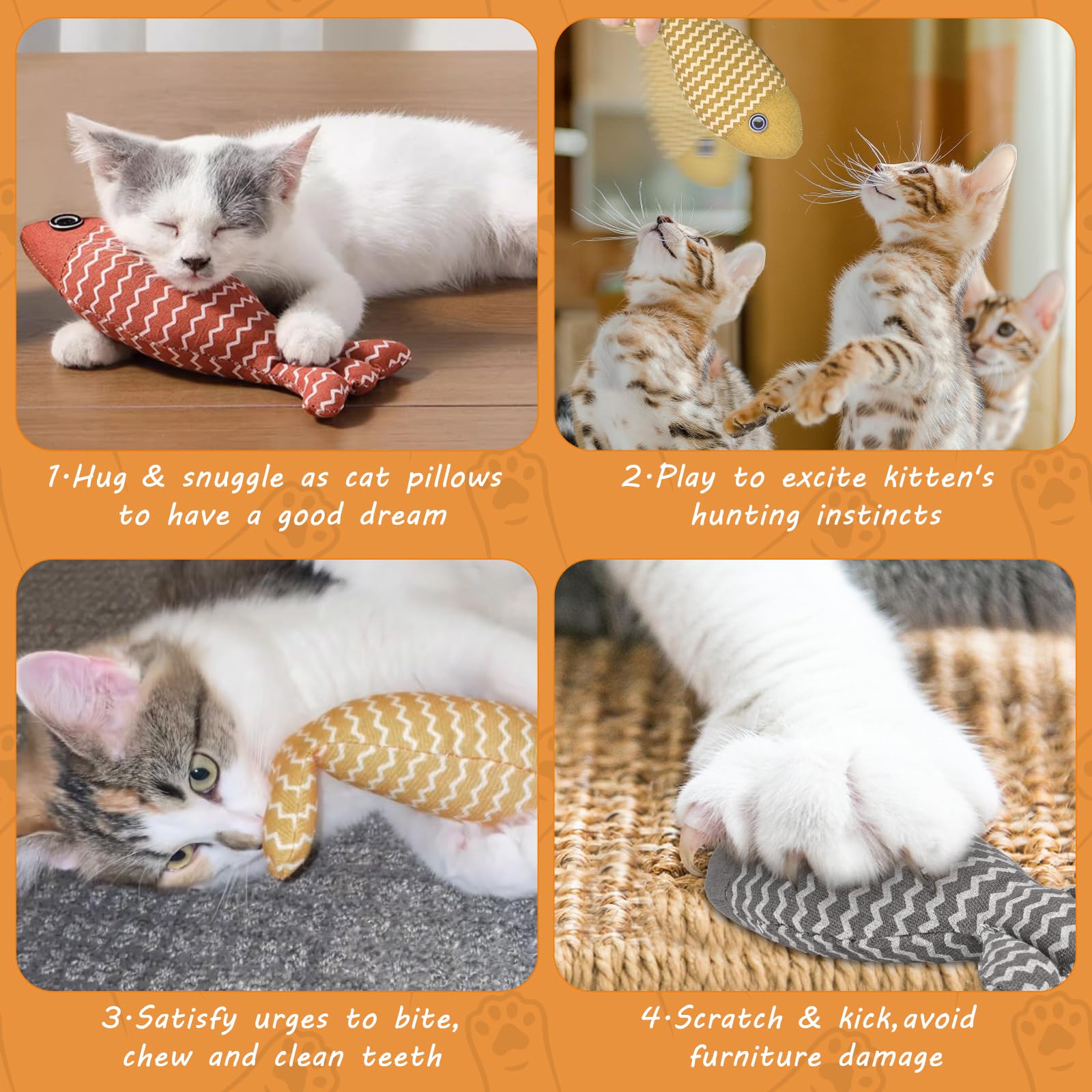 Katzenspielzeug Fisch Katzenminze Spielzeug Interaktives Katzenspielzeug Katzenkauspielzeug Katzenkissenspielzeug KätzchenüSpund Kicker Spielzeug für Katzen Ich bin Innenbereich Kätzchen Bausatz