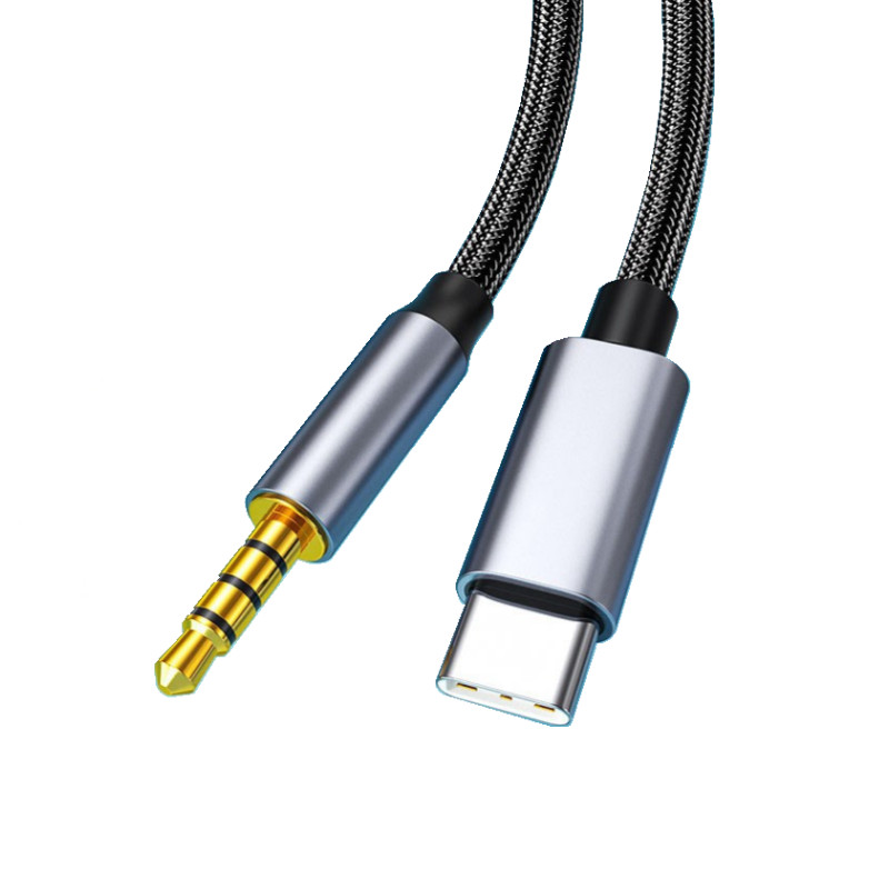 Cable adaptador de conexión de Audio auxiliar USB tipo C a 3,5mm para auriculares de altavoz de coche Cable de Audio de enchufe Dual Android con puerto tipo C
