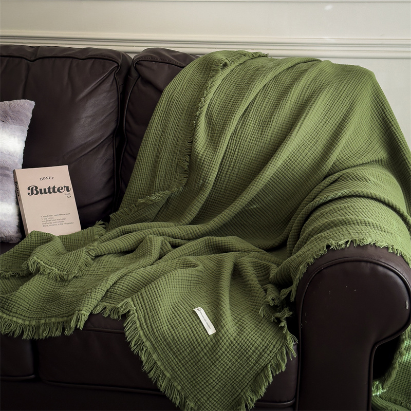 Skin-friendly Blanket Pure Cotton Plaid Home Bed B...  Grandado