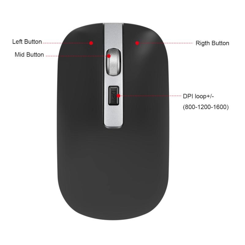 Gaming Mouse Dual Mode Wireless Bluetooth 5.1 Mouse Gamer Rechargeable Metal Wheel Mute For Pc Laptop For Gamer Accessories