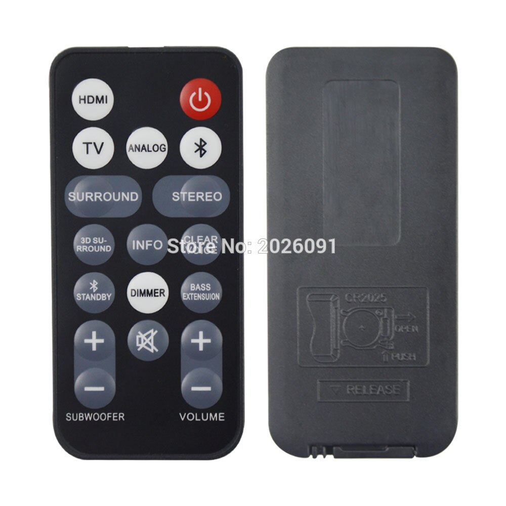 Fjernkontroll for yamaha soundbar system yas -108 yas -207 yas -107 yas -106 ats -1060 ats -1070