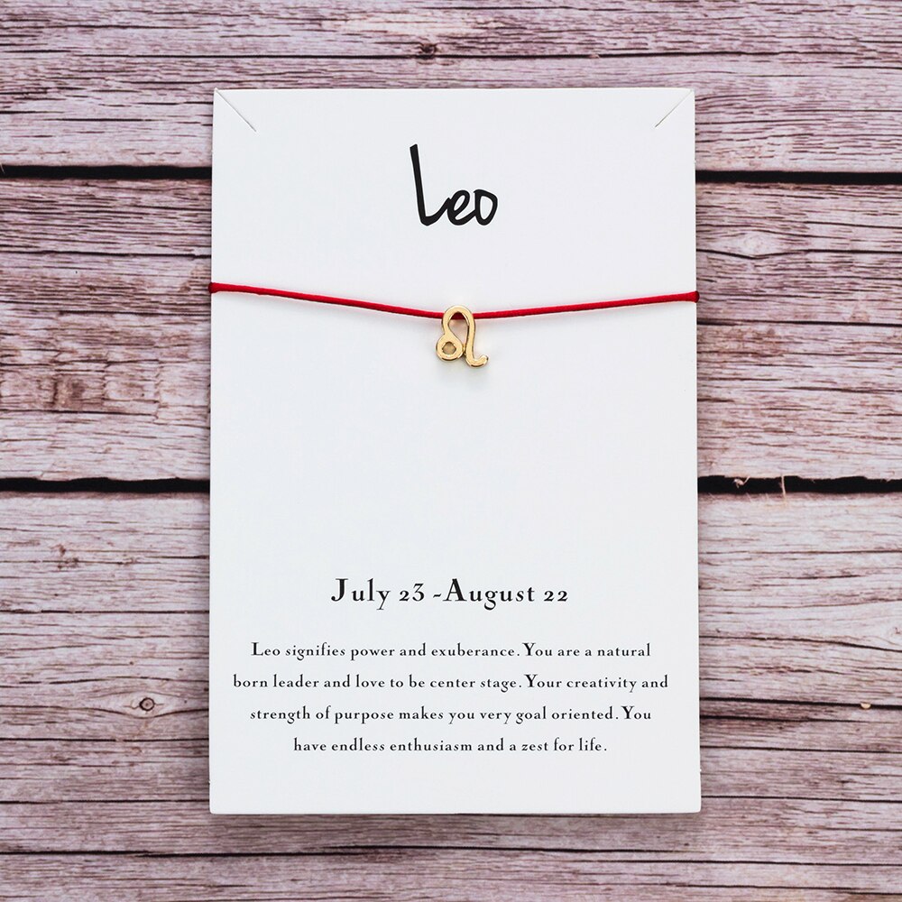Lucky Eye Sterrenbeeld 12 Constellation Charm Armband Voor Vrouwen Mannen Armband Wish Card Sieraden Goud Kleur CN128