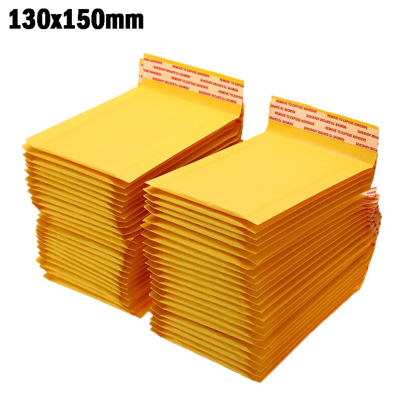 100 Stks/partij Kraftpapier Bubble Enveloppen Tassen Verschillende Specificaties Mailers Padded Envelop Met Bubble Mailing Zak: 130x150mm