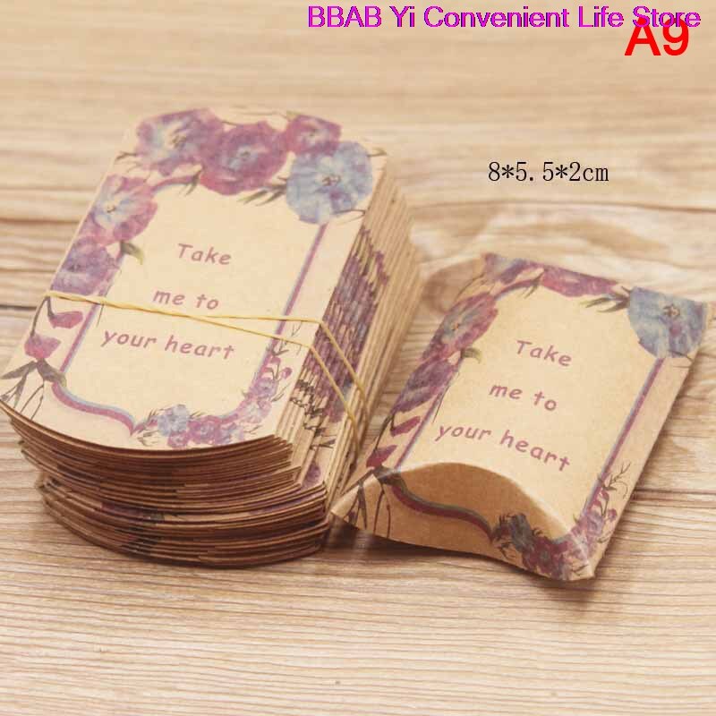 Caja de papel Kraft en forma de almohada, 10 Uds.: A9