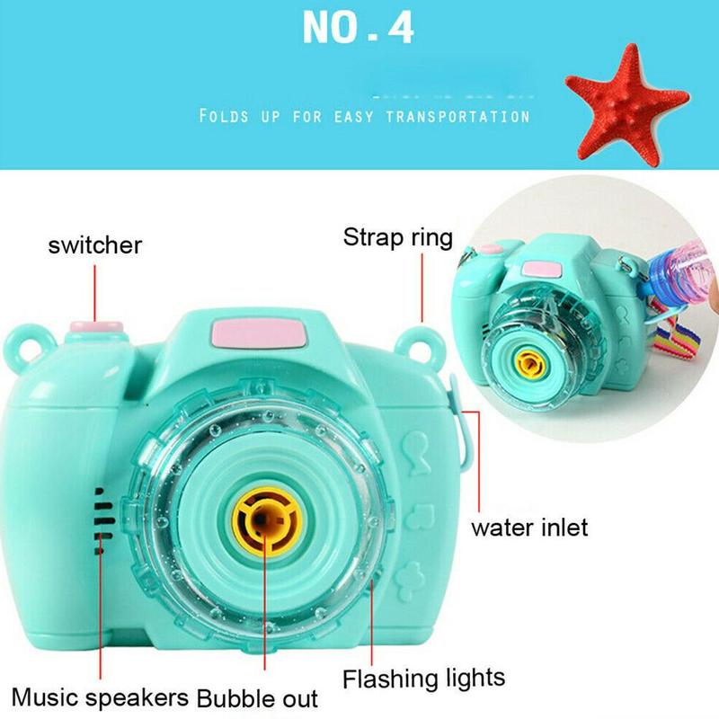 Cartoon Camera Bubble Blazen Speelgoed Voor Kids Volautomatische Licht Zomer Elektrische Zeep Speelgoed Outdoor Machine Bubble Muziek Chi l1J5