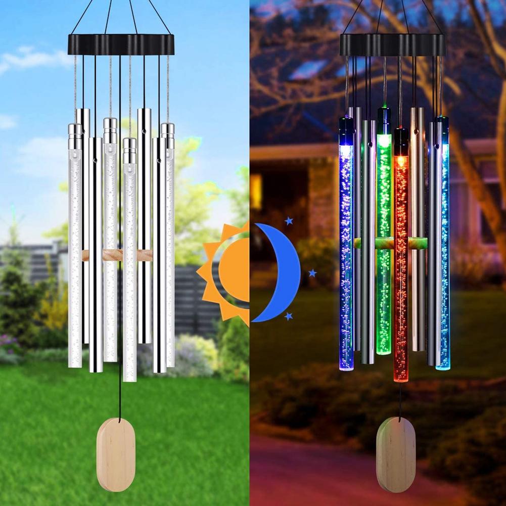 Solvind klokke lys udendørs have terrasse lys farverig boble kolonne landskab lampe til boligindretning