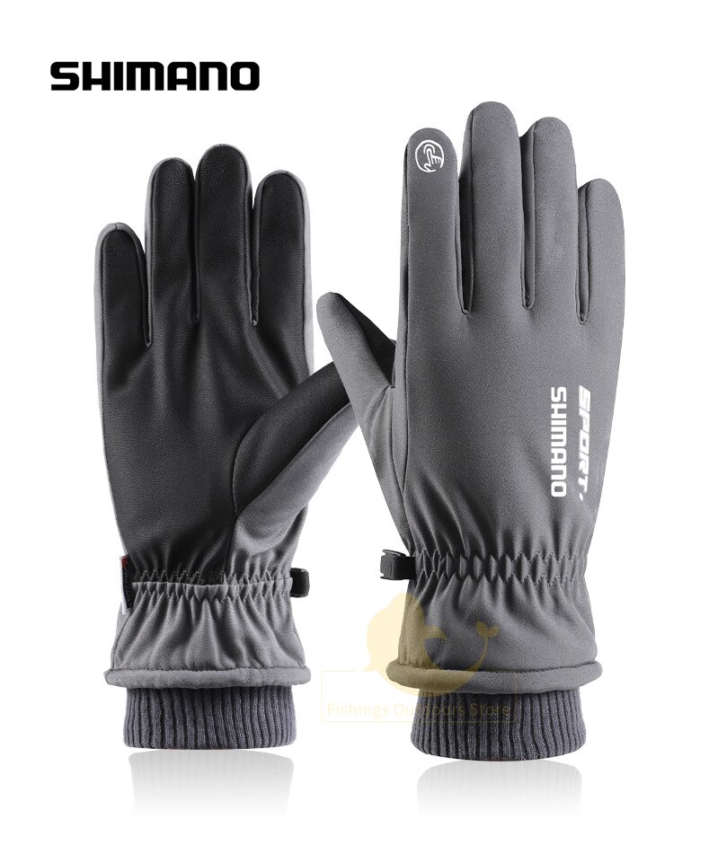 Shimano-guantes cálidos de ciclismo para hombre, manoplas de invierno para deportes al aire libre, esquí, pesca, pantalla táctil, antideslizantes, resistentes al viento e impermeables, novedad