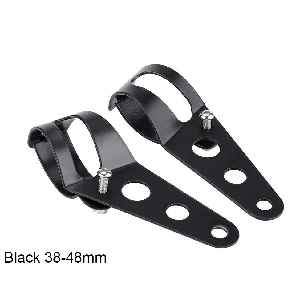 Motorcycle Headlight Mount Bracket Fork Tube Chopper Cafe Racer Lamp Holder Clamp 27-36mm 38-48mm: M Black