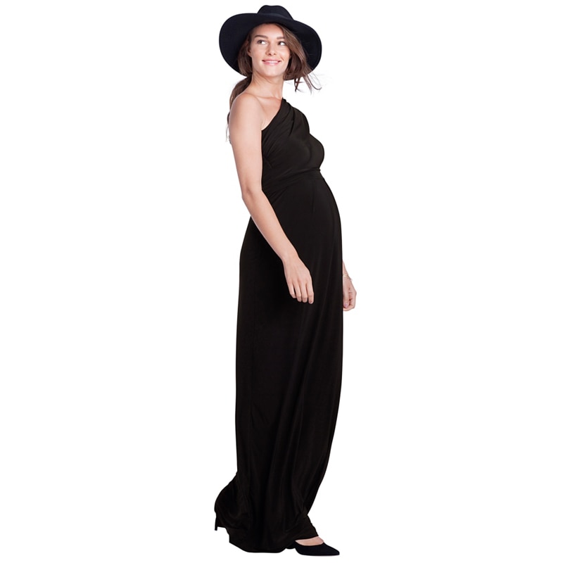 Mors dag en axel långa formella aftonklänningar för gravida kvinnor mammaklänning kontor dam fest vestidos s-xxxl