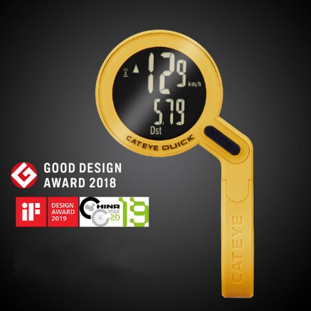 CATEYE Fahrrad Computer CC-RS100W Bike Analog Drahtlose Tacho Radfahren Wasserdichte Stoppuhr Integrierte Out Front Halter: yellow