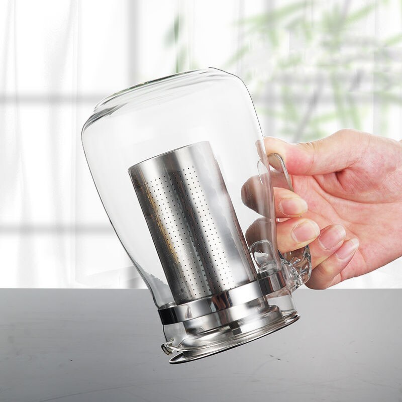 Tekande glas eksplosionssikker høj temperatur blomst tekande tekop tekande filter enkelt pot te sæt hjem te kop glas juice kop
