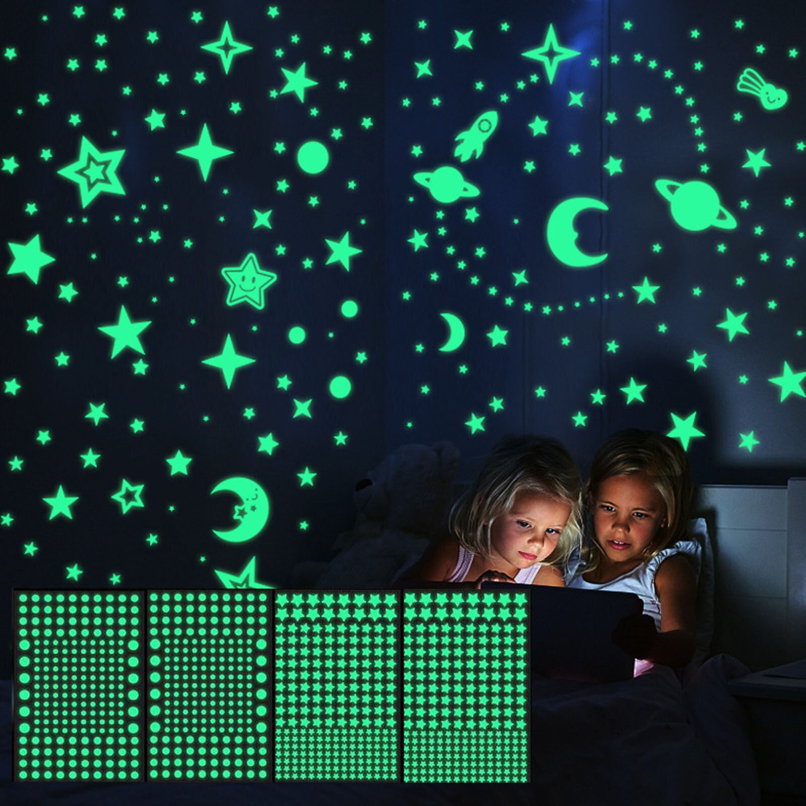 3D Bubble Lichtgevende Sterren Stippen Muursticker Kinderkamer Slaapkamer Home Decoration Decal Glow In The Dark Diy Stickers #40: B