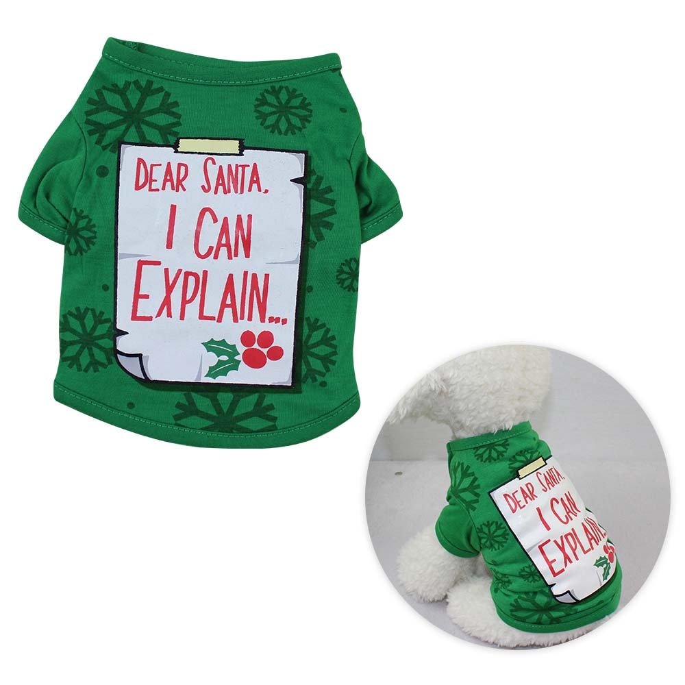 Kerst Cosplay Honden T-Shirt Voor Pet Polyester T-Shirt Puppy Festival Thema Kostuum Honden Kleding