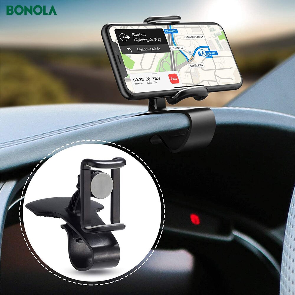 Bonola 2 In 1 Ventilatie Gat Auto Telefoon Houder 360 Graden Draaibare Dashboard Clip Montage Houder Voor 4 Tot 6.5 inch Smartphone