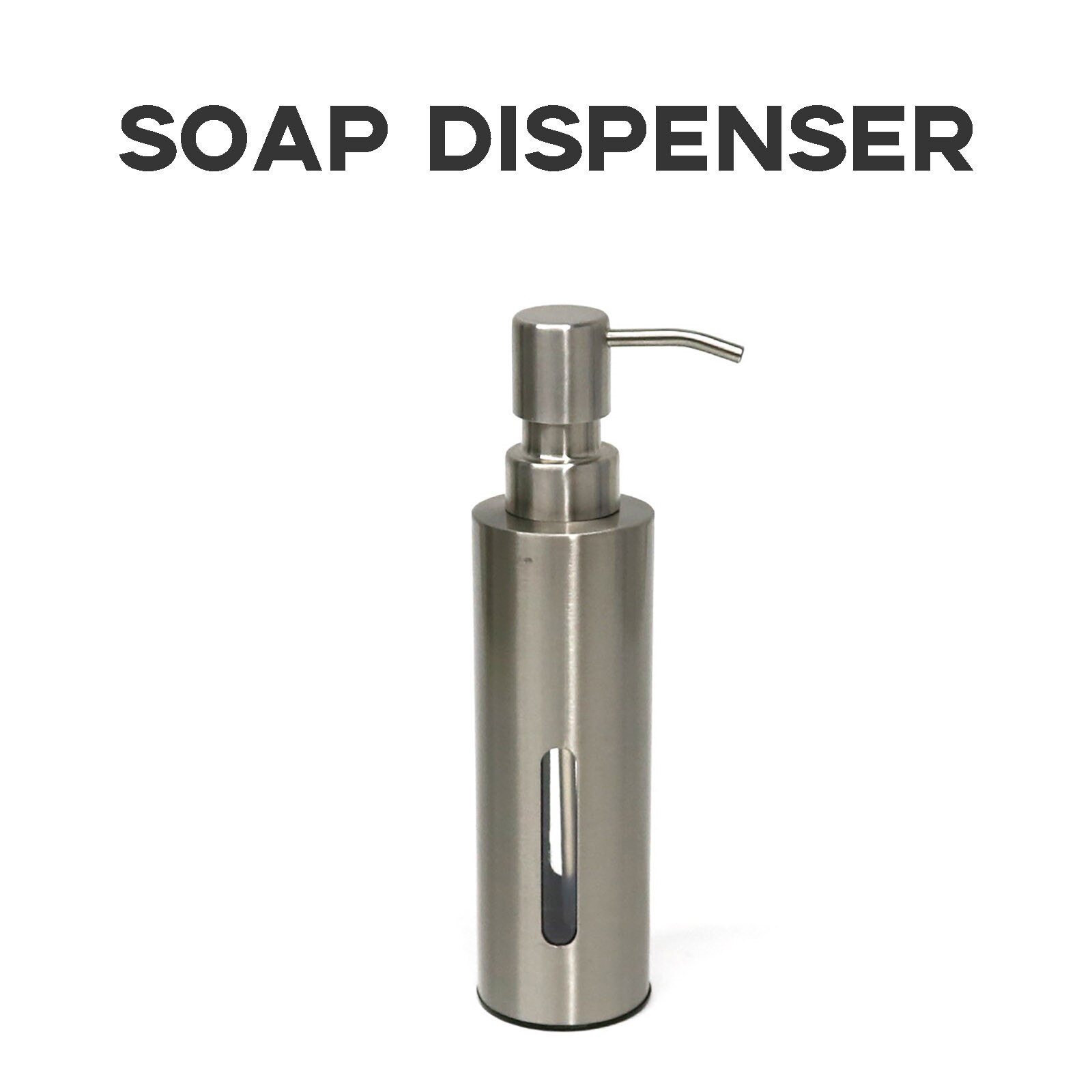 F # Multifunctionele Rvs Zeepdispenser Met Zichtbaar Venster Duurzaam Lotion Shampoo Dispensers Badkamer Accessoires