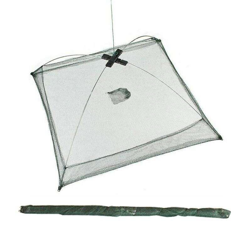 Fishing Net Foldable Folding Mesh Nylon Fishing Net Baits Trap Cast Dip Crab Shrimp Nets Automatic Trap Outdoor Fishnet