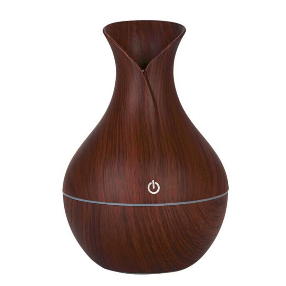 Wood Grain USB 300ml Air Humidifier Aromatherapy Aroma Essential Oil Diffuser with LED Light Mist Maker Colorful: Dark Wood Grain