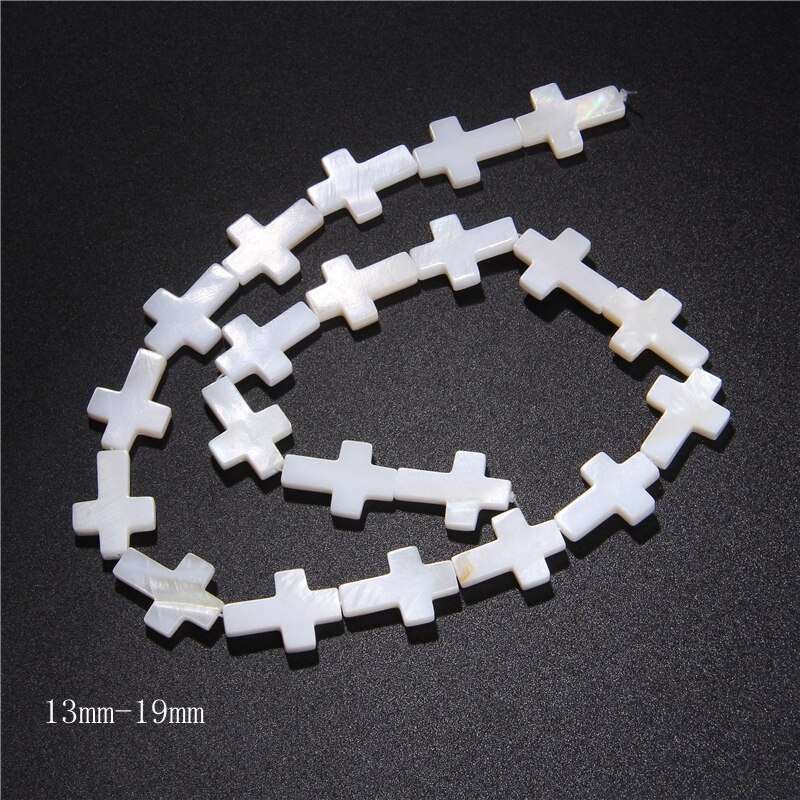 15.5" Natural White Mother Of Shell Irregular Shape Nice Cross Charm DIY Making Women Jewelry Earrings Pendant Pearls Necklace