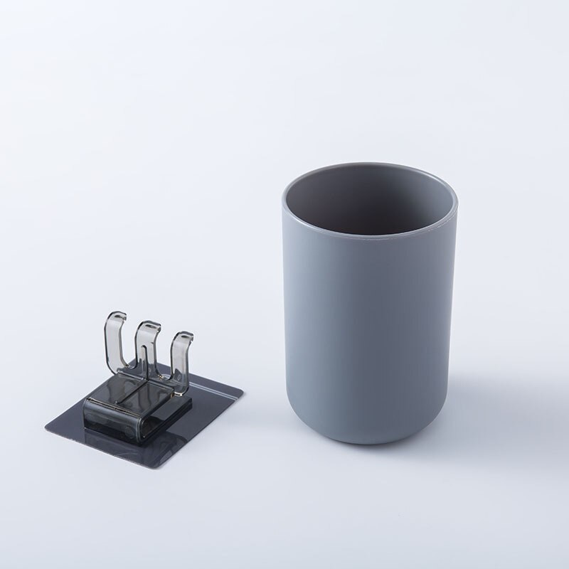 ECOCO Automatic Toothpaste Dispenser Dust-proof Toothbrush Holder Wheat straw Wall Mounted Toothpaste Squeezer for bathroom: Toothpaste holder