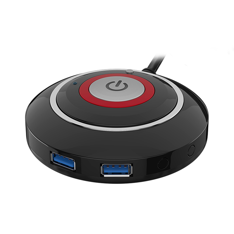 TEUCER Computer Desktop Schakelaar Knop Met Dual USB Audio Desktop Host Externe Startknop Pasta Type Swich: Rood