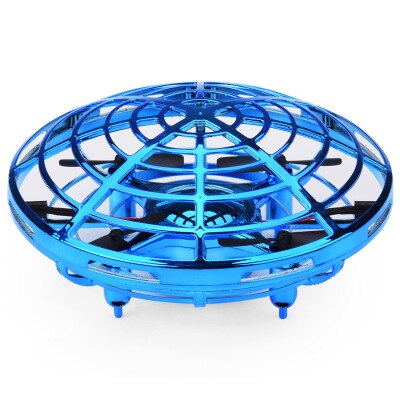 Induction Suspension UFO Aircraft Flying Toys Gesture Sensor Smart Flying Saucer with LED Lights Mini Aircraft play: Blue