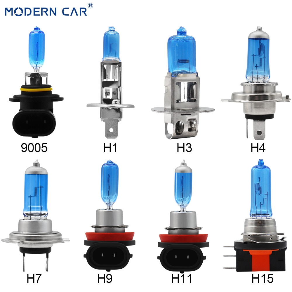 MODERNE AUTO H1 H3 H4 H7 H9 H11 H15 9005 9006 Halogeen Xenon Lamp 25 W/55 W 50 w/100 W 12 V Auto Hoofd Licht DRL Lampen Halogeen Xenon Lampen