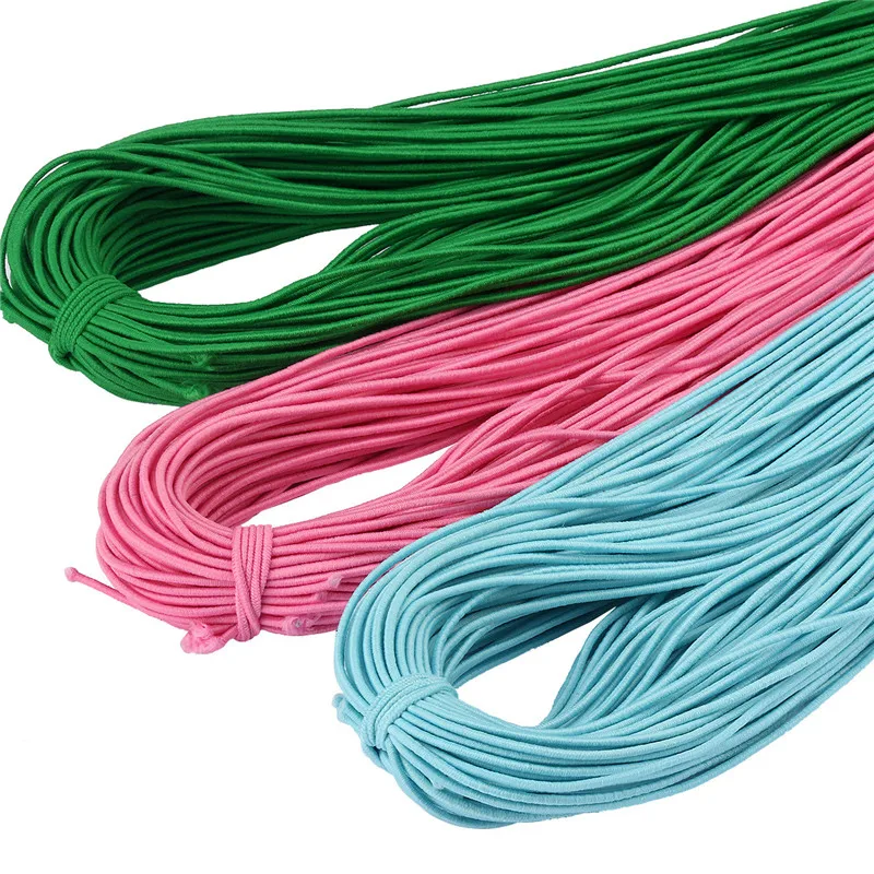 2Mm Kleurrijke Hoge Ronde Elastische Band Ronde Elastische Touw Rubber Band Elastische Lijn Diy Naaien Accessoires 5meter