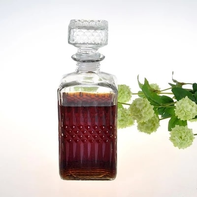 1 PC 800 ml Luxe Loodvrij Vierkante Glas Wijn Fles Whisky Karaf Alcohol Container Schenker Wijn Karaf JR 1088