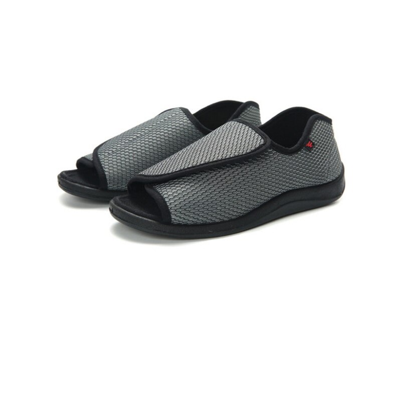 Erweitern Sommer Schuhe Fett Schwellung Verformung Von Hallux Valgus Fuß Breite Ältere Diabetes Schuhe Große größe: grau47 InnerL285MM