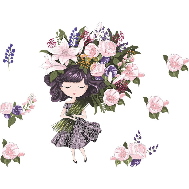 Kids Room Wall Decor Flower Children's Room Wallpaper Wall Stickers Girls Room Decor for Baby Wall Sticker Princess for Girls