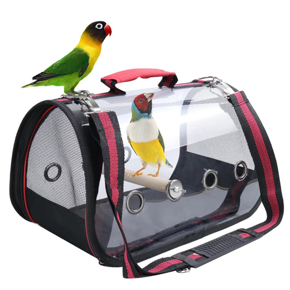 Bird Cage Transparent Portable Lightweight Parrots Outdoor Travel Easy Cleaning Airy Space Capsule Birds Carrier Shoulder Bag
