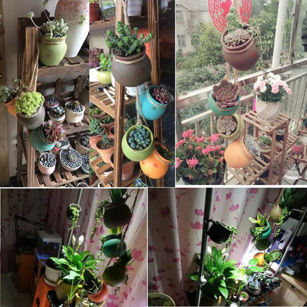 Juego de macetas de cerámica para decoración del jardín, Mini macetas colgantes de Color desierto, montaje en techo y pared, 4 unidades