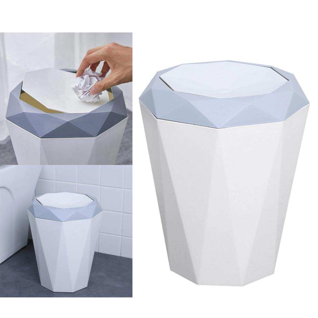 Modern Simple Home Rubbish Bin Trash Can Plastic Waste Rubbish Garbage Bin Wastebasket Trash Can Office Living Room
