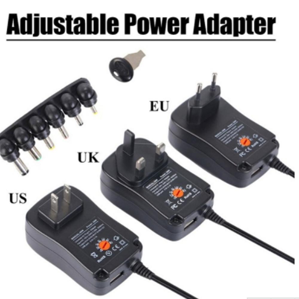 30W Power Supply Universal Adapter Adjustable AC To DC 3V/4.5V/6V/7.5V/9V/12V 1.5A Universal Charger Adapter EU/UK