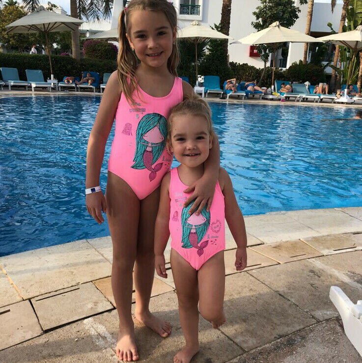 Novedades en ropa para niña bebé, traje de baño de una pieza con de sirena para chico y niña, ropa de baño para playa