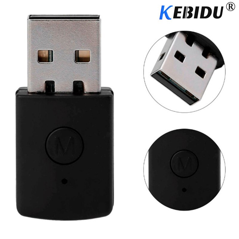 Kebidumei-Adaptador USB para auriculares PS4, Dongle con Bluetooth 3,5, 4,0mm, EDR, rendimiento estable