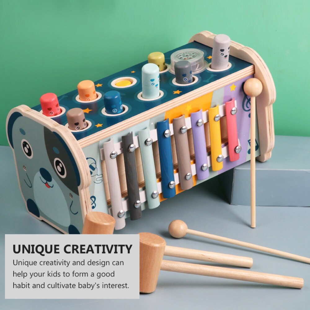 1 einstellen Hund Schlag-a-Maulwurf Spiel Spielzeug Klopfen Klavier Spielzeug Ohne Batterie Himmel-blau