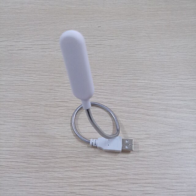 Bærbar usb ledet mini boklys leselys bordlampe fleksibel 6 ledet usb-lampe til powerbank laptop notisbok hjemmedekorasjon: Hvitt skall