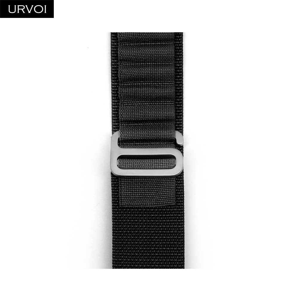 URVOI Band für Apfel Uhr Ultra 2 1 Armbinde Serie 10 9 8 7 6 SE alpin Schleife schwarz G-Haken-Verschluss gewebtes Polyester für iWatch 49 mm