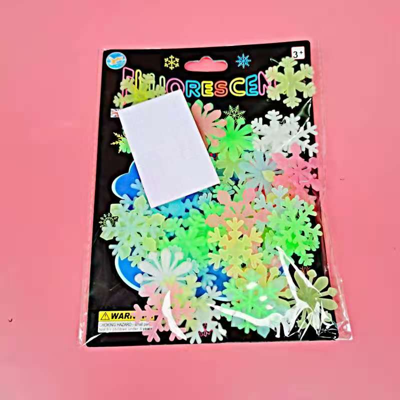 3D Hollow Star Energie Opslag Fluorescerende Glow In The Dark Lichtgevende Op Muurstickers Voor Kinderkamer Woonkamer Decal: 50Pcs Mixed Snow